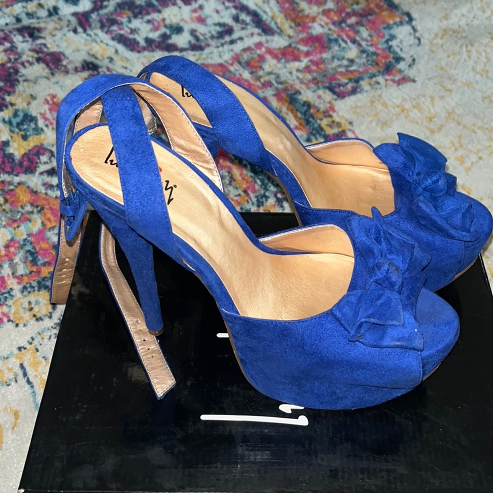 Blue Platform Stilettos